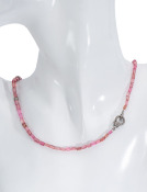 Pink Tourmaline Barrel Bead Necklace View 1