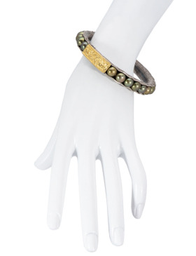 Green Pearl Anticlastic Bracelet