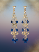 Sapphire and Diamond Floreale Drops View 1