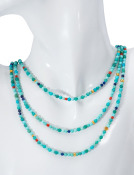 Turquoise, Coral, Lapis Bead Necklace View 2