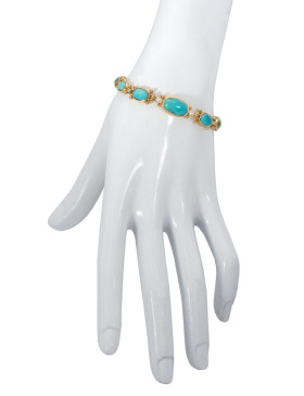 Dyer Blue Turquoise and Diamond Bracelet
