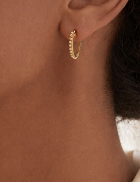 Narrow Beaded Hoops II