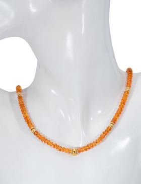 Mandarin Garnet Beaded Necklace
