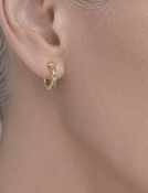 Large Brown Diamond Cypress Hoops View 2