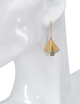 Australian Opal Moth Earrings