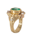Emerald and Purple Sapphire Hara Ring View 1