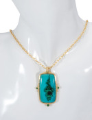 Turquoise and Malachite Pendant View 2