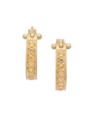 Small Yellow Sapphire Pave Hoops View 1