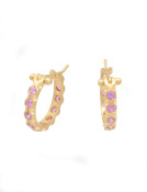 Large Pink Sapphire Cypress Hoops View 1