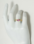 Oval Pink Sapphire  and Diamond Queen's Cup Ring View 2