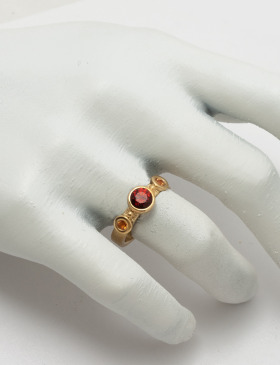 Garnet and Sapphire Queen of Cups Ring