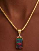 Red Striped Opal Doublet Pendant View 2