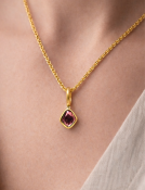 Rose Cut Pink Sapphire Pendant View 2
