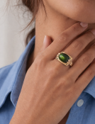 Green Tourmaline Scallop Ring II View 2