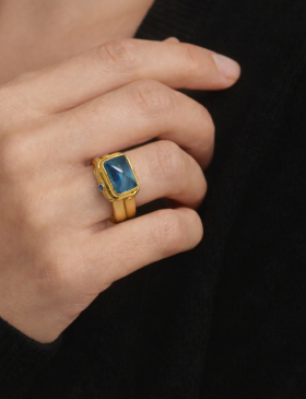Aquamarine Versailles Ring