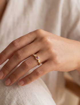 Dusty Pink Sapphire Queen of Cups Ring