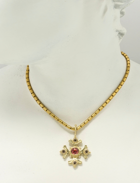 Peach Spinel Maltese Cross
