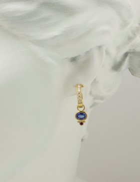 Tanzanite and Red Tourmaline Drops