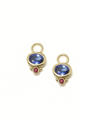 Tanzanite and Red Tourmaline Drops View 1