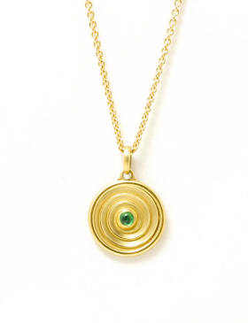 Green Tourmaline Eye of Horus Spiral Pendant