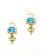 Blue Topaz and Peridot Geneva Drops View 1