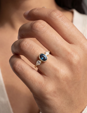 Bluebonnet Sapphire and Diamond Ring