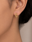 Narrow Beaded Hoops View 2