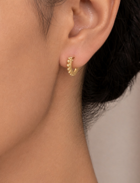 Narrow Beaded Hoops