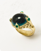Indicolite Tourmaline Moorish Tapestry Ring View 1