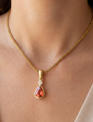 Imperial Topaz and Diamond Pendant View 2