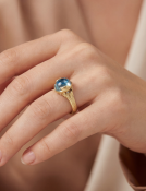 Vine Ring with Blue Moonstone and Diamonds View 2