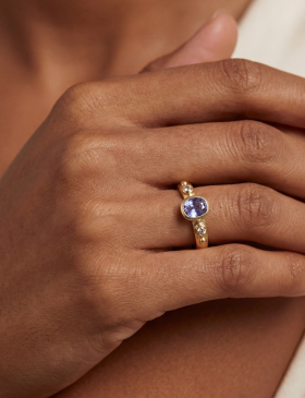 Cushion Cut Sapphire Queen of Cups Ring