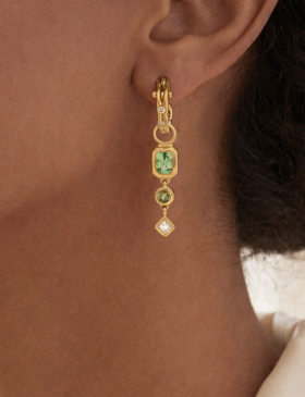 Three Tiered Drops with Tsavorite Garnets