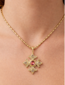 Peach Spinel Maltese Cross View 2
