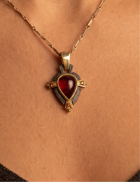 Rubellite Tourmaline Andromeda Pendant