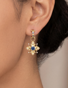 Blue Sapphire and Diamond Aphrodite Drops