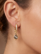 Rose Cut Grey Diamond Drops View 2