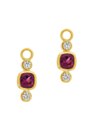Rhodolite Garnet and Diamond Drops View 1