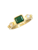Emerald and Diamond Queen of Cups Ring View 1