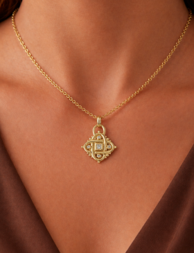 Lover's Knot Pendant with Diamonds