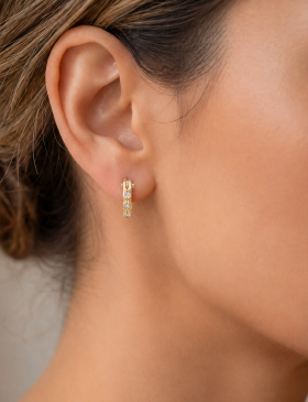 Small White Diamond Cypress Hoops