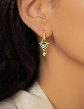 Mixed Metal Nissa Drops with Mint Tsavorites