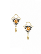Mixed Metal Nissa Drops with Orange Sapphires View 1