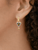 Mixed Metal Nissa Drops with Orange Sapphires View 2