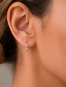 Small Plain Platinum Hoops View 2