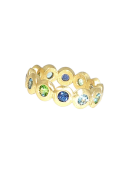 Blues and Greens Multi-Stone Rhea Eternity Band View 1