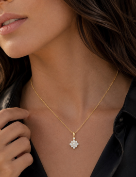 Dianthus Diamond Pendant