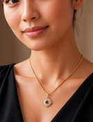 Sun Pendant with Andesine and Diamonds View 2