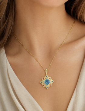Aquamarine Tapestry Pendant