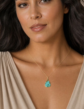 Sonoran Turquoise Pendant with Sapphire